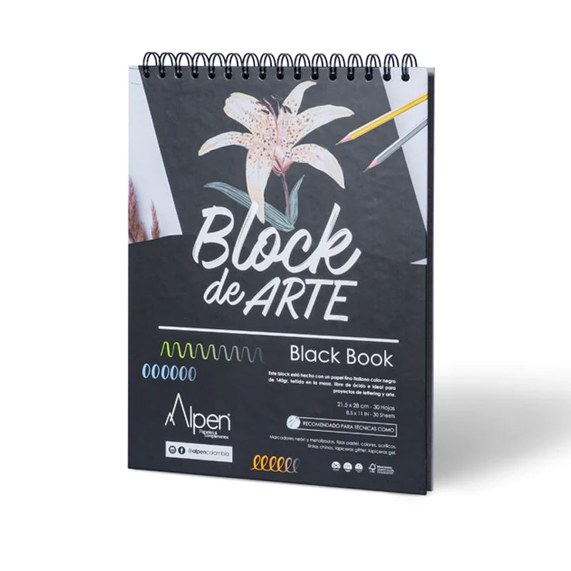 Block de Arte Black Book Carta Alpen