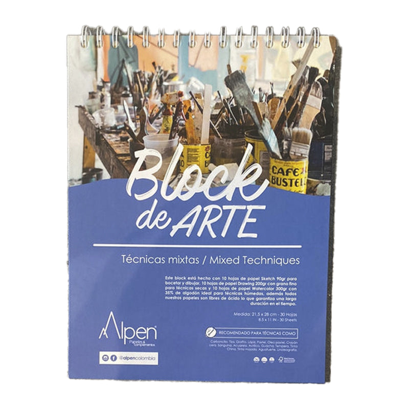 Block de Arte Técnicas Mixtas Alpen Carta