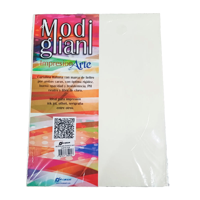 Cartulina Modigliani Bianco 200gr X25