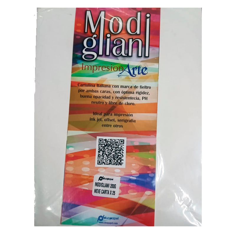 Cartulina Modigliani Neve Carta 200gr x25