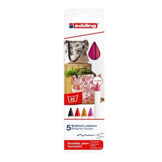 Set Marcadores Textiles Edding 4600 x5 Cálidos