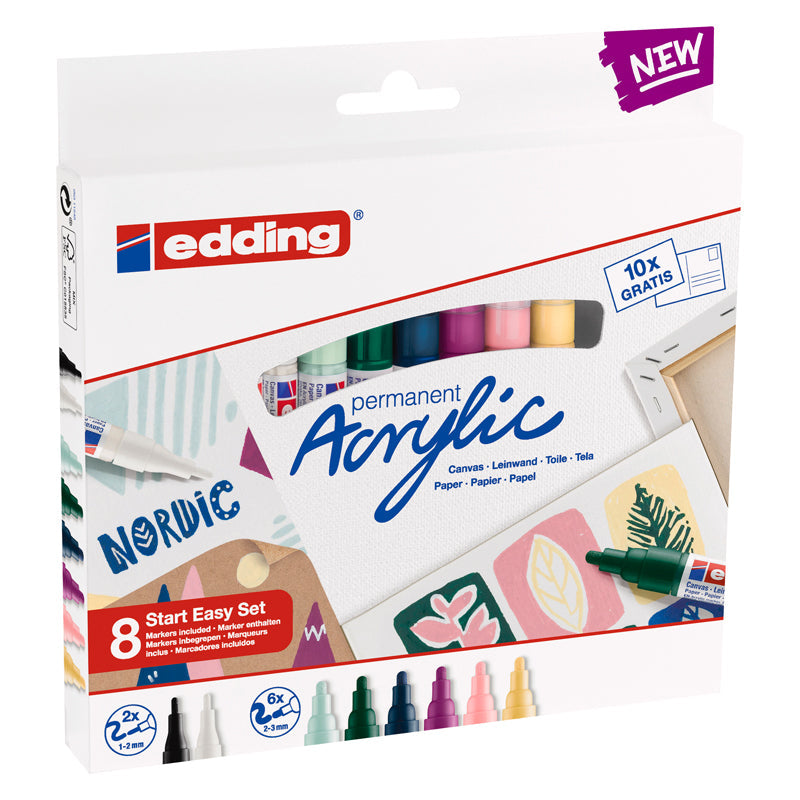 Marcador Edding Acrílico 5100 Set x8 Nórdico