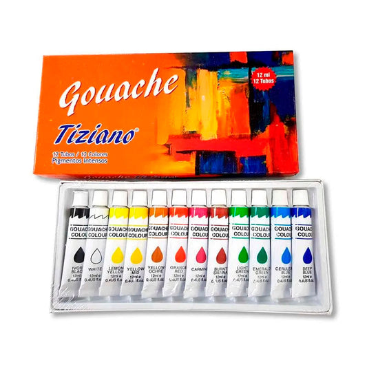 Gouache Tiziano Tubo x12