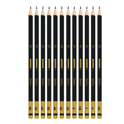 Lápices de Grafito Kores Set x12