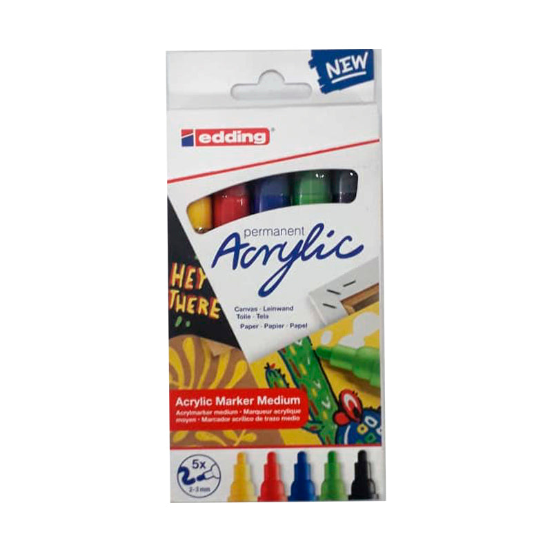 Marcador Edding Acrílico 5100 Set x5 Básicos