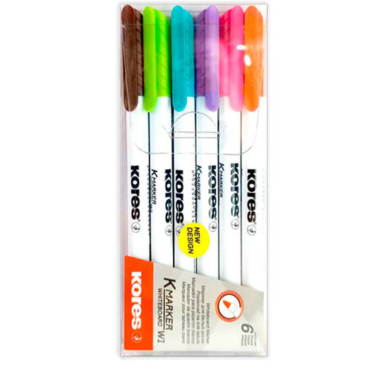 Marcador Borrable Delgado Kores Set x6