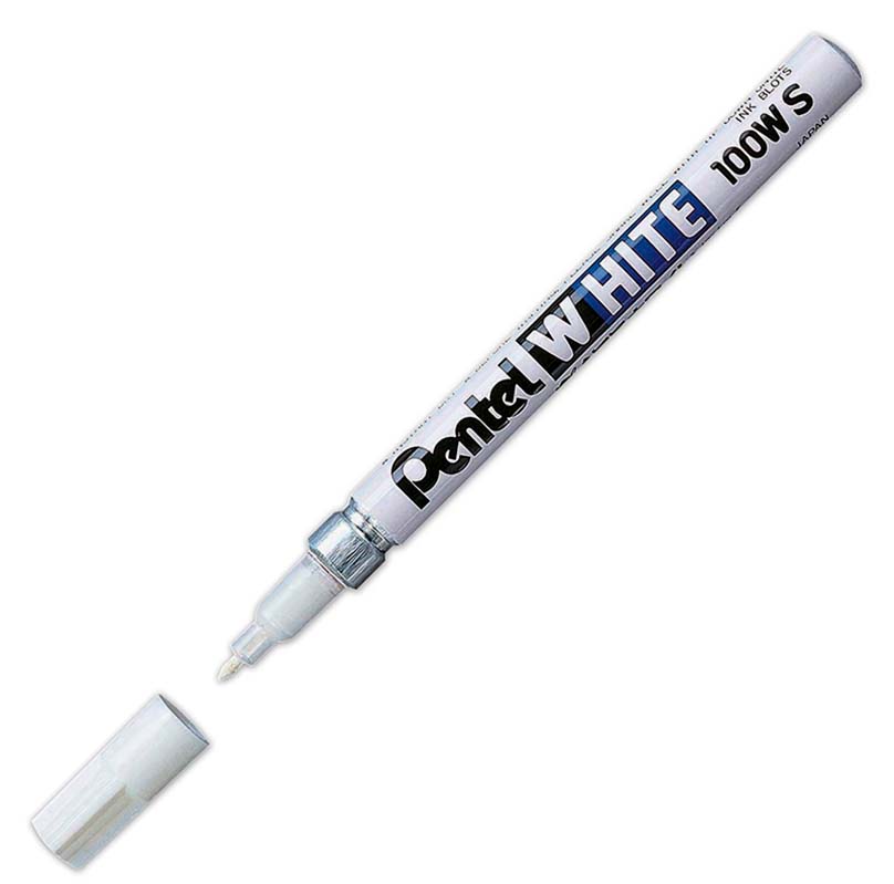 Marcador Permanente Blanco Punta Delgada Pentel 100WS