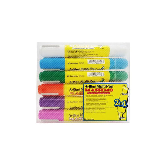 Marcadores Multipen Artline Massimo Doble Punta Pasteles Ref. 6W1