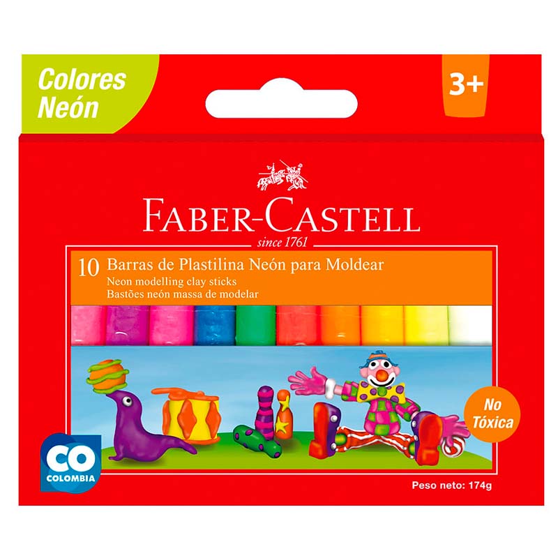 Plastilina Faber Castell Neón Set x10