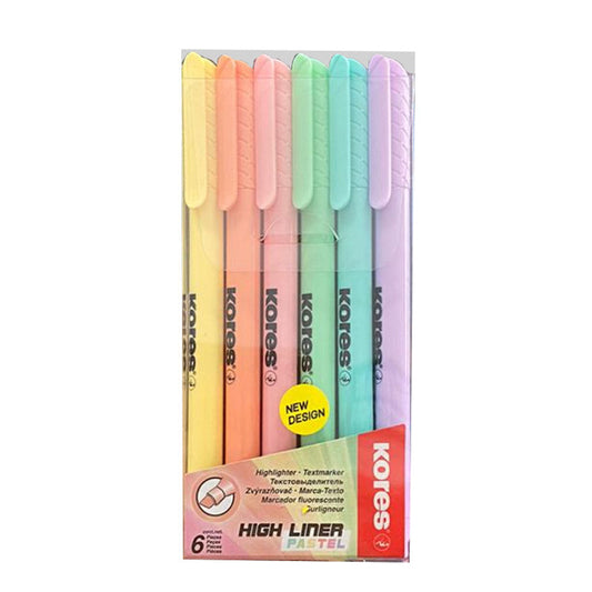 Resaltadores Pastel Hight liner Kores Set x6
