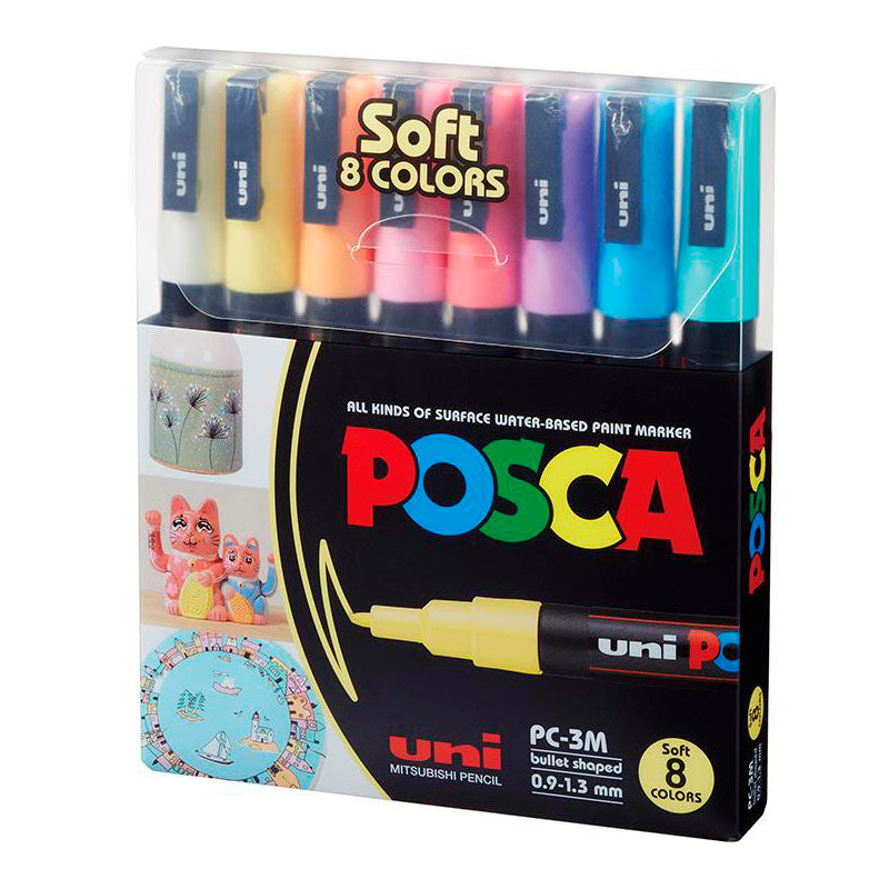 Marcador Posca 0.9-1.3MM Set x8 Pastel