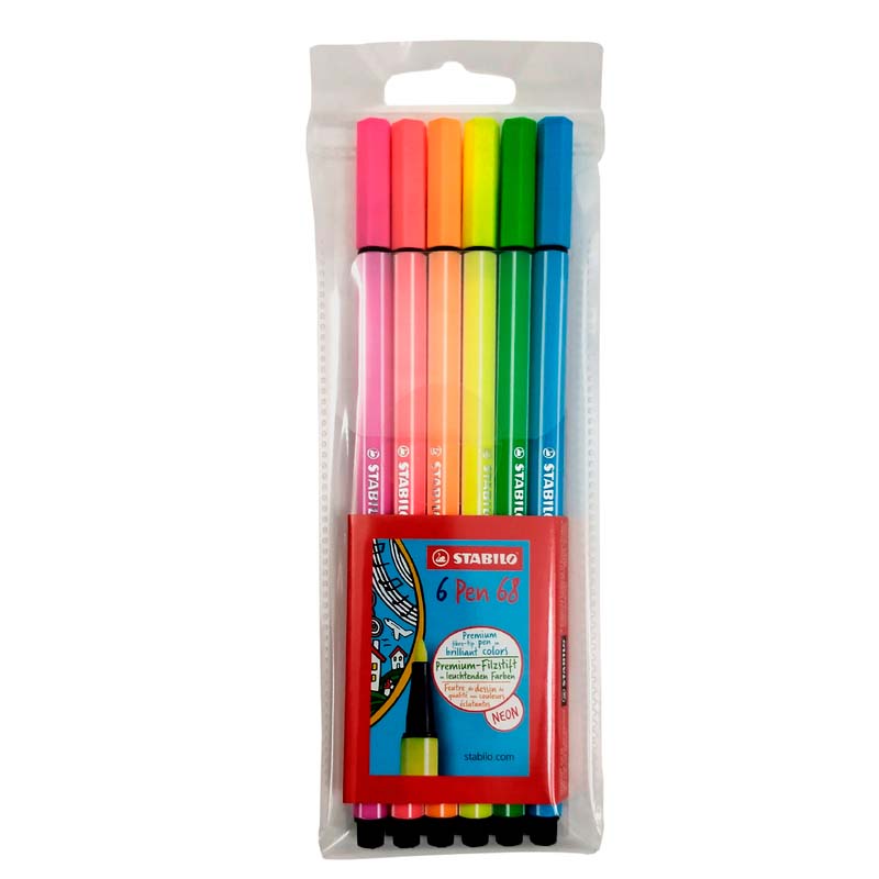 Rotulador Stabilo Pen 68 Neón x6