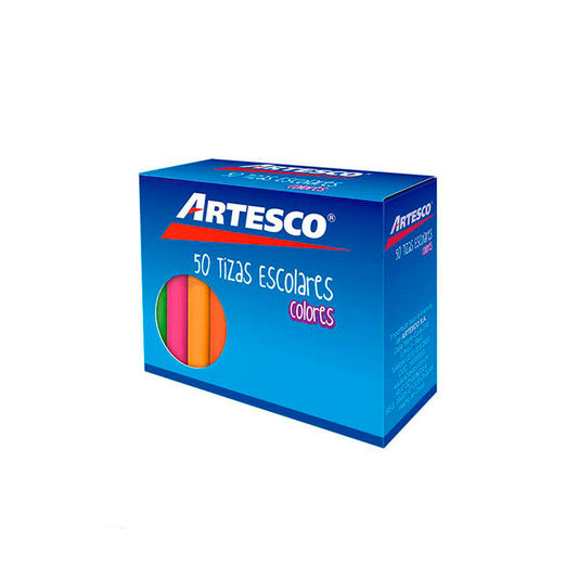 Tiza Escolar Artesco Colores x50