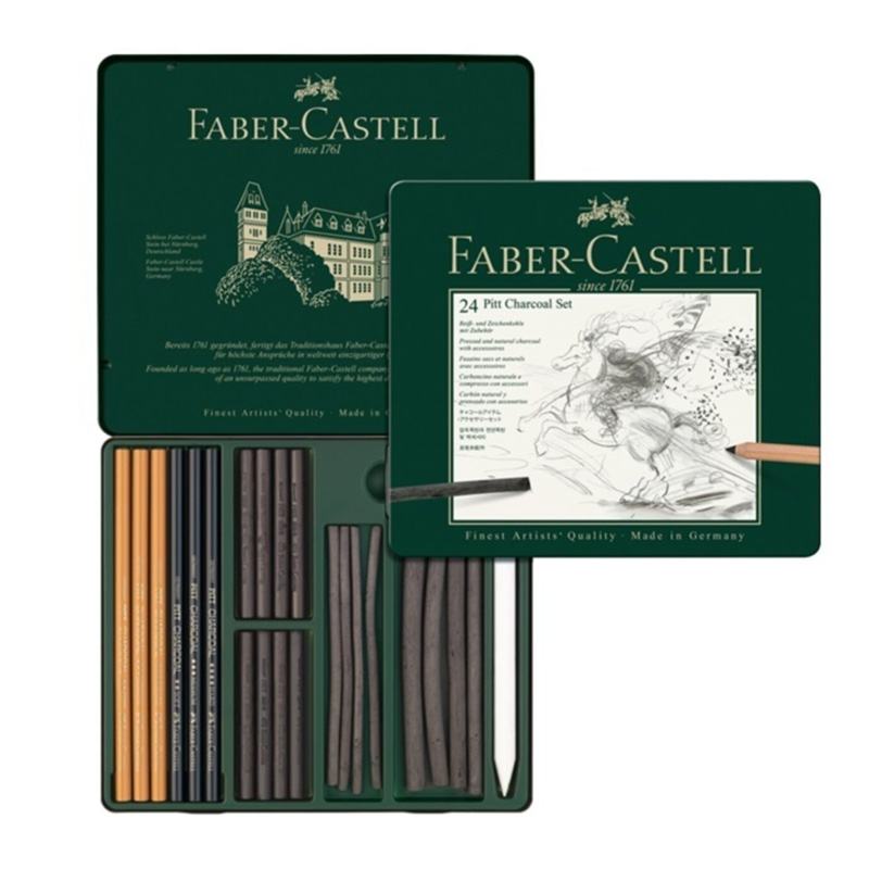 Lápices de Grafito Faber Castell 9000 set x6 (Caja Metal) - Solo Graffic